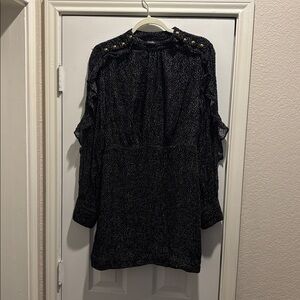 Pinko Black and White Textured Dress